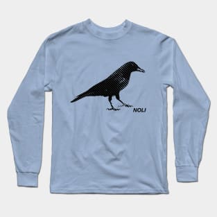 Minimalist Crow Print Long Sleeve T-Shirt